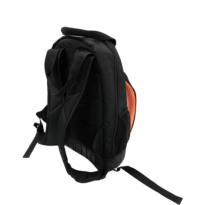 ROBUSTER, WASSERDICHTER, RUTSCHFESTER PP-WERKZEUGRUCKSACK, SERIE 600, SCHWARZ/ORANGE UND REFLEXSTREIFEN, HERGESTELLT AUS 1680D JKB-63314