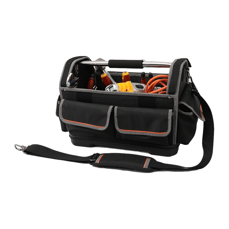 18' WERKZEUGTASCHE MIT S.S.STANGENGRIFF MIT ABDECKUNG, SCHWARZ/ORANGE, HERGESTELLT AUS 1680D JKB-88519