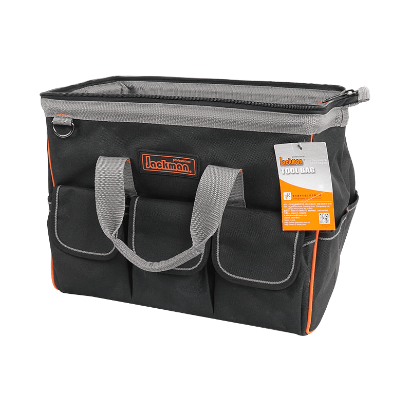 300er-Serie 14'Orange Grey Werkzeugtasche mit großer Öffnung Gartenwerkzeugtasche mit Schultergurt JKB-222B 14