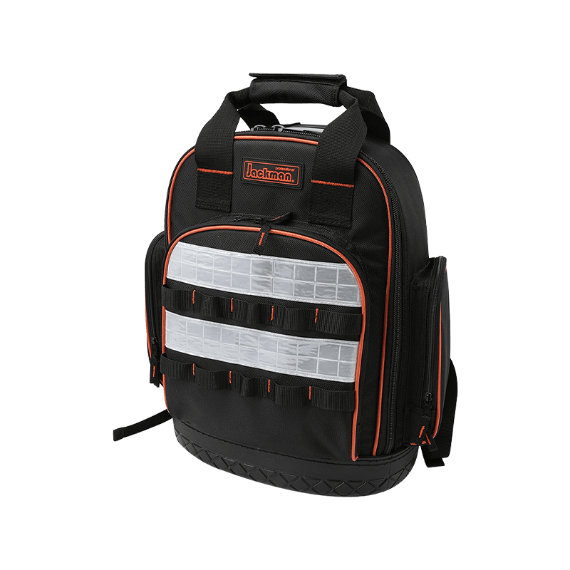 WERKZEUGRUCKSACK MIT HOCHLEISTUNGSHARTEM BODEN, 5 CM BREITER REFLEXSTREIFEN JKB-639H19