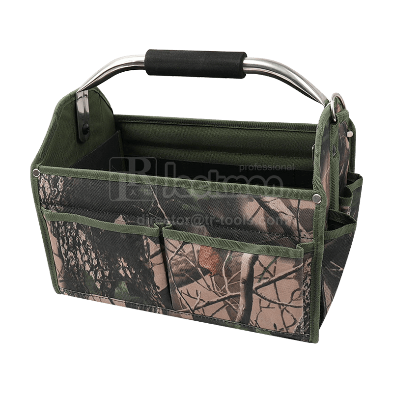 14' Faltbare offene Werkzeugtragetasche Camo mit drehbarem Edelstahlrohrgriff JKB-295J16-CA