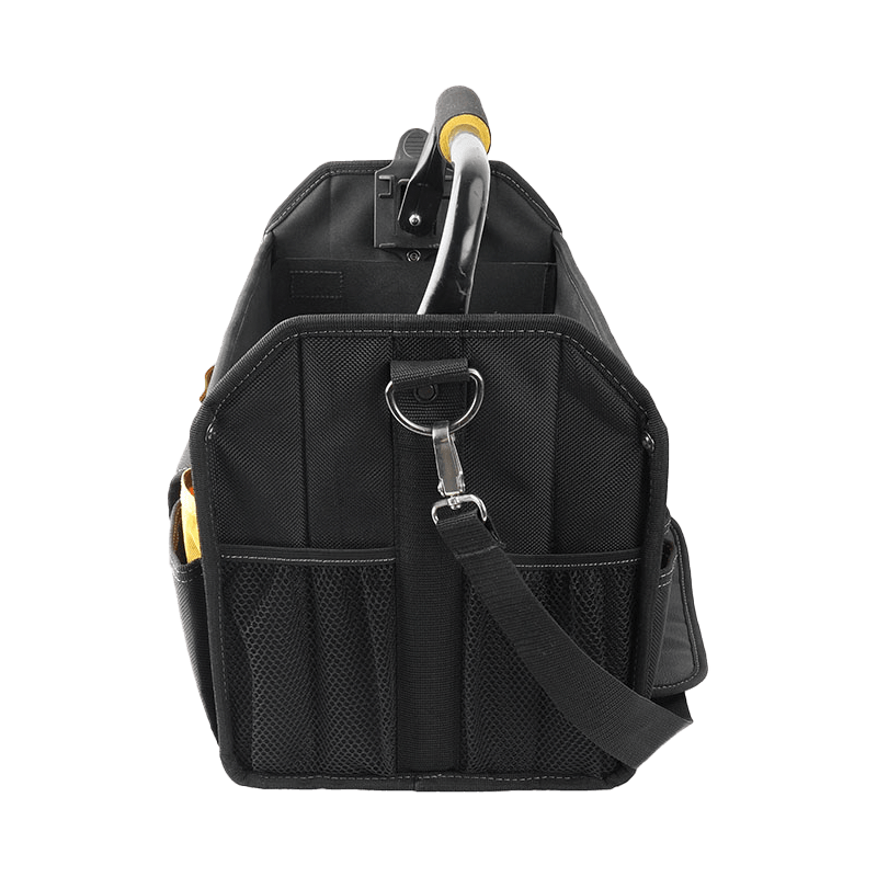 17' FALTBARE WERKZEUGTASCHE MIT DREHBAREM STAHLGRIFF, SERIE 700 SCHWARZ/GELB, AUS 1680D JKB-85719-17