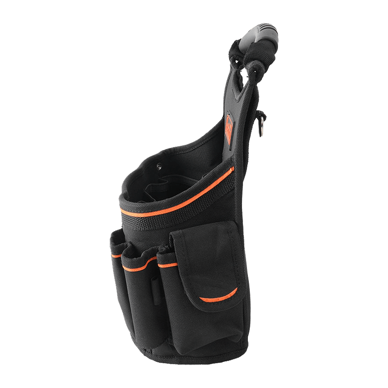 VERTIKALE GÜRTELTASCHE MIT SCHULTERRIEMEN, SCHWARZ/ORANGE, JKB-35717