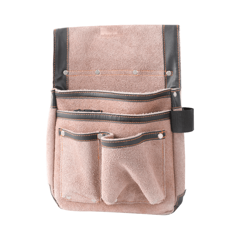 BRAUN ECHTES LEDER VELOURSLEDER 4 TASCHEN MEHRZWECK-HÜTE-WERKZEUGTASCHE JKB-41413